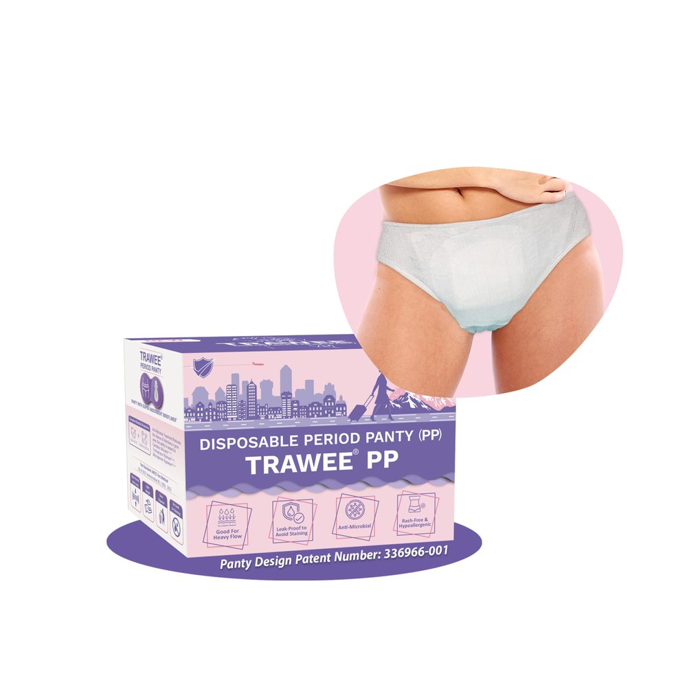 Trawee Disposable Period Panty for Women  Leak Proof 100% Rash-Free NO UTI Period Panties| Heavy Flow Non-Bulky| Maternity After Delivery| Overnight Protection Super Absorbent Combo Pack (M)