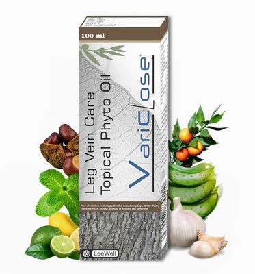 Variclose Ayurvedic Topical Phyto Oil For Management Of Varicose Veins, Spider Vains | Deep Penetration Formula Targets Root Cause | Cramps & Vein Swelling Relief | Anti Varicose Veins & Circulation Support | Reduces Painful Legs & Swelling | Micro