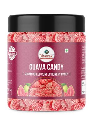 DHAWAK Guava Flavour Candy | Aamrod Flavoured Toffee - 400 Gms. |Fruit Candy| Khatti Mithi Goli [Jar Pack]