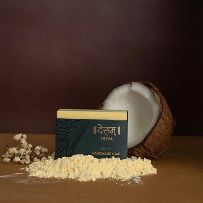 Desam Organics Besan (Gram Flour) Handmade Ayurvedic Soap | Deep Cleansing & Oil Control | Brightens Skin Tone | Paraben & Sulphate Free | For Men & women | (1 Unit x 100gm)