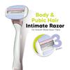 LetsShave Korean 3 Blade Body & Pubic Hair Razor Set, Dual Moisture Bar & Soothing Strip, Micro Comb Guard, Pivot Head, Pink, Men's Sensitive Skin, 3 Count view 2