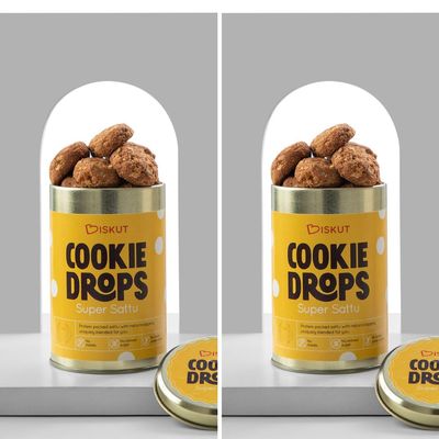 The Biskut Bakery | Super Sattu Cookie Drops | NO MAIDA + NO REFINED SUGAR | Fresh, Handbaked and Eggfree cookies | 240G | Pack of 2