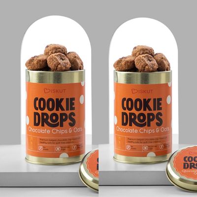 The Biskut Bakery | Chocolate Chip And Oat Cookie Drops | NO Maida + NO Sugar | 100% Wholewheat | Fresh Handbaked and Eggfree cookies | 240G | Pack of 2