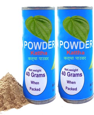 2-Pan Kattha | Pan Katha | Paan Kattha | Paan Katha | Acacia Catechu Powder for Paan | Pan Kattha Powder | Sukha Kattha, Dry Kattha 40g +40g Pack of 2 -F1