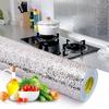 Arkit 1 Meter Aluminium Oil Proof Self-Adhesive Anti-Mold and Heat Resistant Vinyl Foil 3D Stickers Leak-Proof Aluminum Foil Self Adhesive DIY Kitchen Anti Oil Contact Paper Waterproof view 1