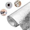Arkit 1 Meter Aluminium Oil Proof Self-Adhesive Anti-Mold and Heat Resistant Vinyl Foil 3D Stickers Leak-Proof Aluminum Foil Self Adhesive DIY Kitchen Anti Oil Contact Paper Waterproof view 4