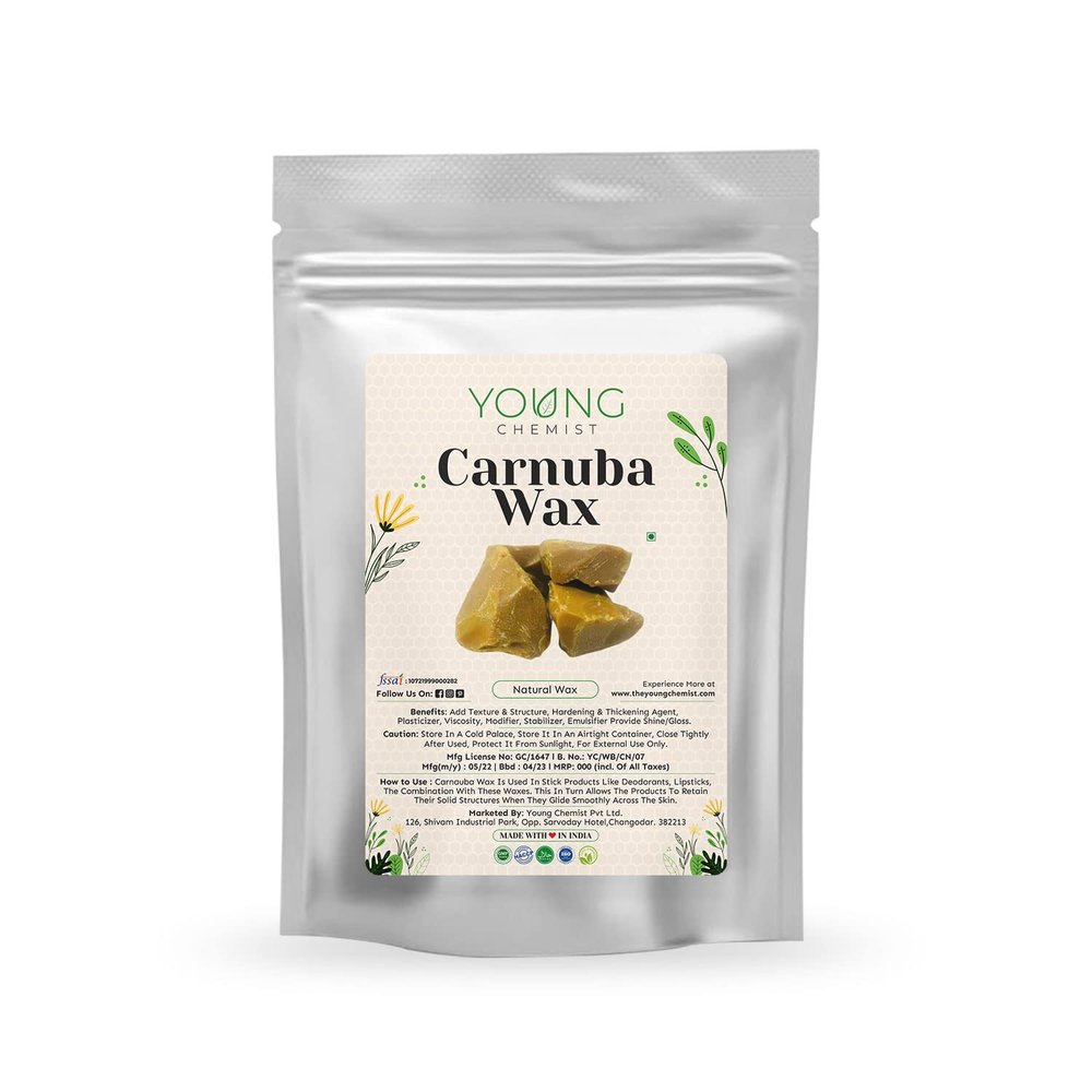 YOUNG CHEMIST Natural Unrefined Carnauba Wax For Personal Care, Skin And Hair Health, Moisturization, And, Body Massage For Men And Women 500 GM