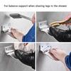 Shaving Pedestal, Foldable Design Screw Installation Metal Shaving Pedesta Durable Wearable for Bathroom (Silver) view 3