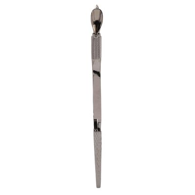 Nail Shaping Tweezers, Portable Stylish Look Double End Safety Cuticle Pusher Mini for Home (Ruthenium Black)