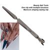 Nail Shaping Tweezers, Portable Stylish Look Double End Safety Cuticle Pusher Mini for Home (Ruthenium Black) view 3