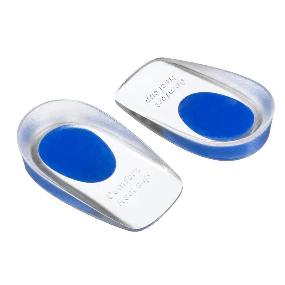 CALIST2 count (1 Pair) (Standard Free Size) Silicone Gel Heel Pads | Protector Insole Cups For Plantar Fasciitis | Heel Swelling Pain Relief | Foot Care Support Cushion | For Men And Wome