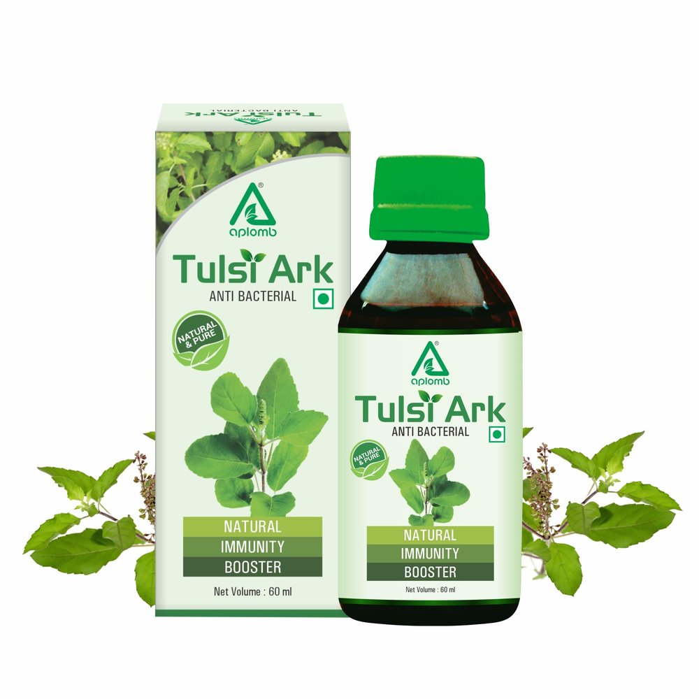 Aplomb Tulsi Ark | Natural Immunity Booster | Whole leaf equal extracts of Rama Shyama and Karpoori Tulsi species | Immunity Booster | Rich in Antioxidants | Relief from cough & cold (60 ml)