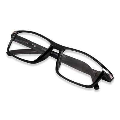 Poshh Eyewear Anti Glare Reading Glasses For Men And Women | Rectangular Design Sturdy Eyeglasses | Black 3.00 Magnification (2.25)