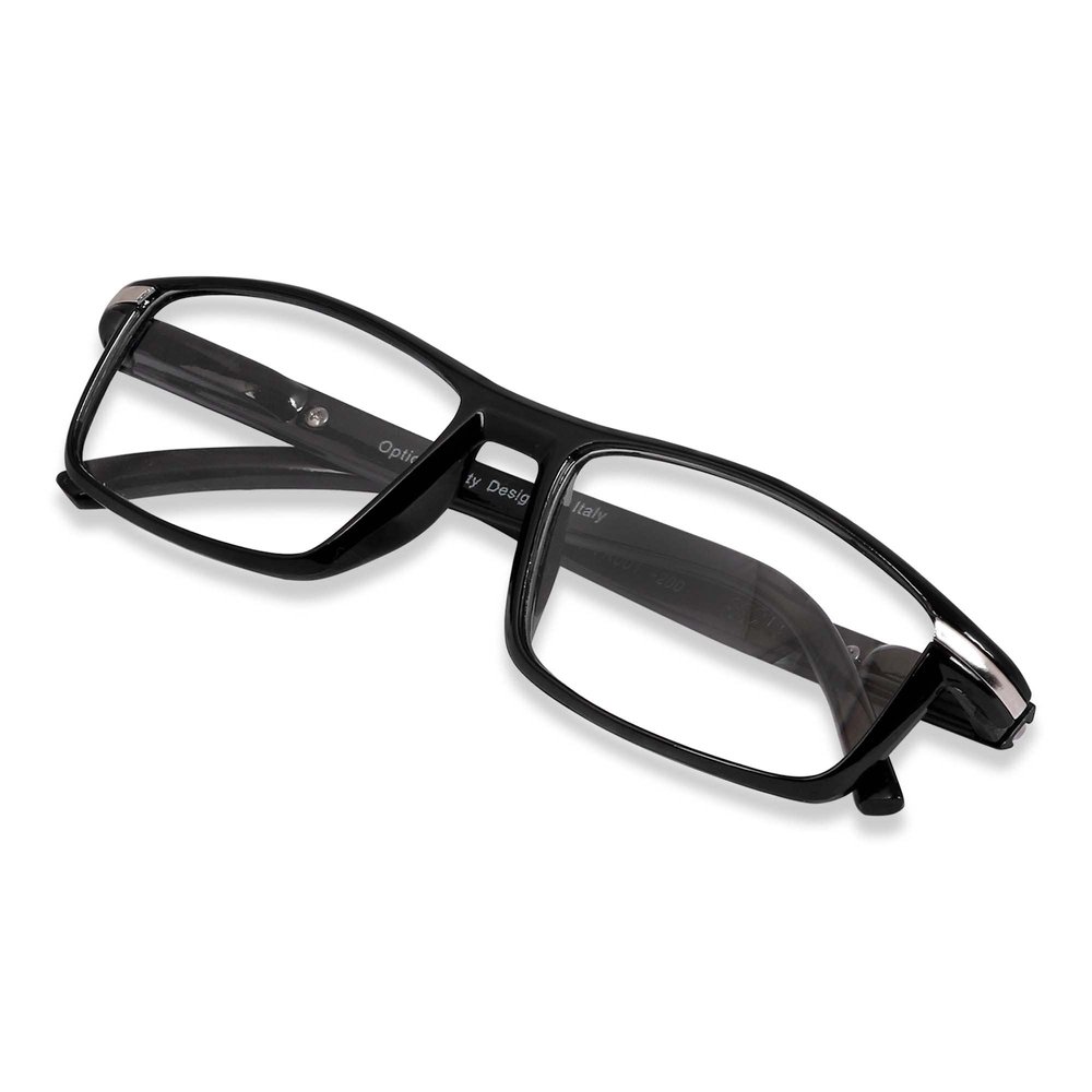 Poshh Eyewear Anti Glare Reading Glasses For Men And Women | Rectangular Design Sturdy Eyeglasses | Black 3.00 Magnification (2.75)