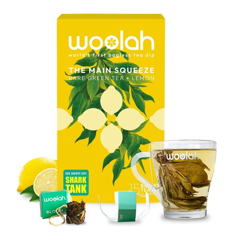 Woolah Rare Assam Green Tea With Lemon Bagless Whole Leaf Naturally Grown Tea Dip 15 Pcs (30 Cups) Rich In Antioxidants, Helps In Relieving Stress, Supports Skin And Heart Health