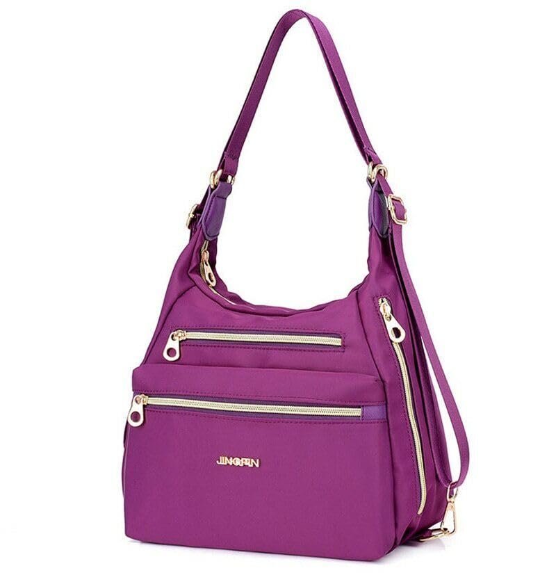 MYADDICTION Bag with Double Zippers, Handbag and Shoulder Bag - Purple Clothing, Shoes & Accessories | Womens Handbags & Bags