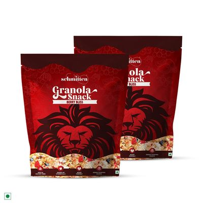 Schmitten Berry Bliss Granola Muesli 2x250g | High Protein, Fiber-Rich Ready-to-Eat Snack, Perfect for Breakfast, Quick Morning Boost, or Anytime Enjoyment