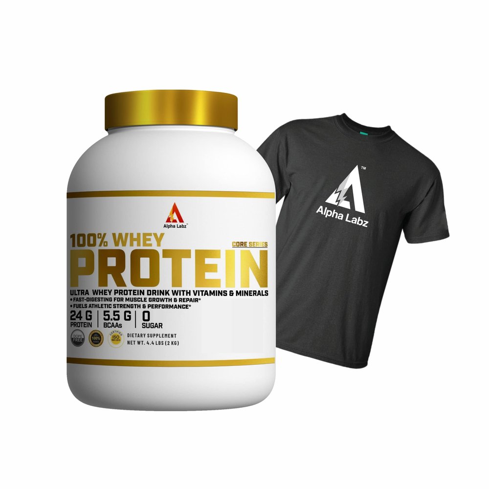 Alpha Labz Whey Protein Supplement - 100% Whey Protein | Post Workout Whey Protein Isolate - 24g Protein, 5.5g BCAA, 2g Creatine for Fast Recovery & Lean Muscle| Mass Gainer Protein Powder | Protein Powder for Muscle Gain & Muscle Builder for Men and