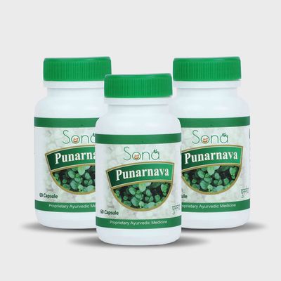 Sona Health Care Punarnava Capsules,With Goodness of Punarnava Extract (Pack of 3)