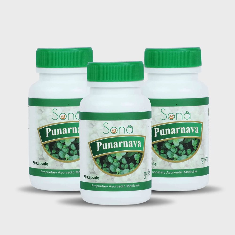 Sona Health Care Punarnava Capsules,With Goodness of Punarnava Extract (Pack of 3)