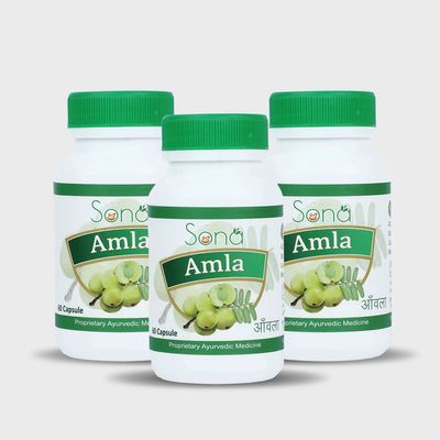 Sona Amla Powder Capsules supports Immunity Booster - 60 Capsules (Pack of 3)