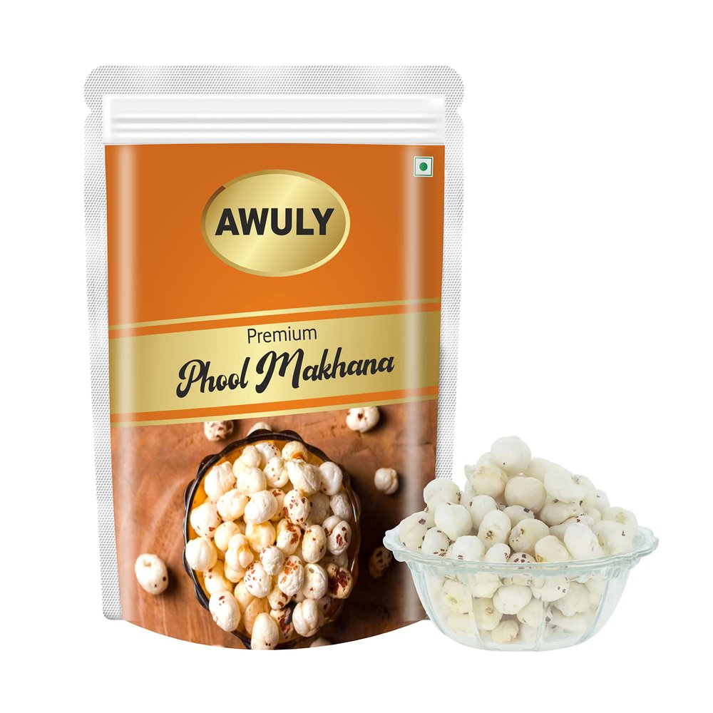 AWULY Lotus Seeds/Makhana Fox Nuts Big Size Phool Makhana 1000 g (Pop/Gorgon Nut Puffed Kernels) Indian Tasty Healthy Snacks | Gluten-free Snacks | Vegan,Sugar-free, No preservatives | Pack of 1
