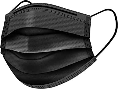 hobf Kids 3-Ply Disposable Surgical Face Mask, With Adjustable Nose Pin, Black Color 1 Count (Pack of 100 Pcs.) Kids Face Mask K_BLACK-13