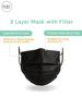 hobf Kids 3-Ply Disposable Surgical Face Mask, With Adjustable Nose Pin, Black Color 1 Count (Pack of 100 Pcs.) Kids Face Mask K_BLACK-10 view 2