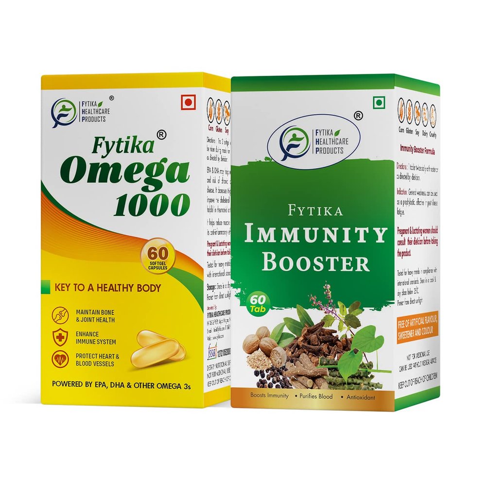 FYTIKA Omega 3 Fish Oil 1000mg + Immunity Booster (Pack of two)