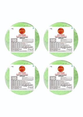 JOYTOSS Harina Tortilla Wrap | Fresh Taste & Soft Texture l Best for Wraps, Tacos, Nachos & Rolls l Ready to Eat Healthy Food - Pack of 4 X 25 (SPINACH)