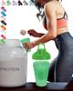 EBAT Protein Poweder Shaker Bottle w. BPA free, Leak Proof, Embossed Ounce & Milliliter Markings,Juice Mixer, Fitness Shaker Cup w. Whisk Ball (Green Cover/Green Body, 400ML) view 1