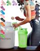 EBAT Protein Poweder Shaker Bottle w. BPA free, Leak Proof, Embossed Ounce & Milliliter Markings,Juice Mixer, Fitness Shaker Cup w. Whisk Ball (Green Cover/Green Body, 400ML) view 2