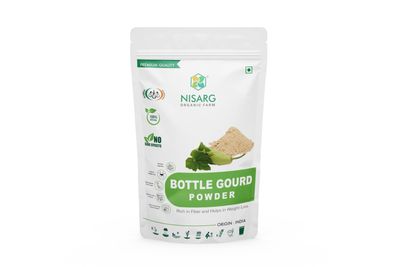 NISARG ORGANIC FARM Bottle Gourd Powder Lauki Doodhi Powders Pure Organic Natural Healthy and Nutritious Traditional Method Made Add in Protein Shake and Juices (1Kg)