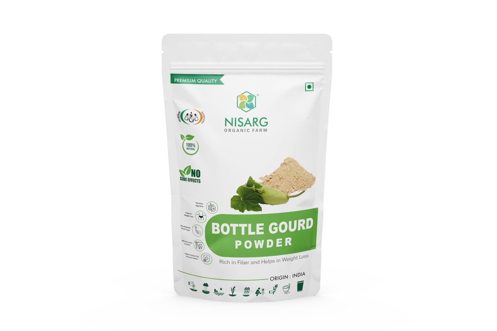NISARG ORGANIC FARM Bottle Gourd Powder Lauki Doodhi Powders Pure Organic Natural Healthy and Nutritious Traditional Method Made Add in Protein Shake and Juices (1Kg)