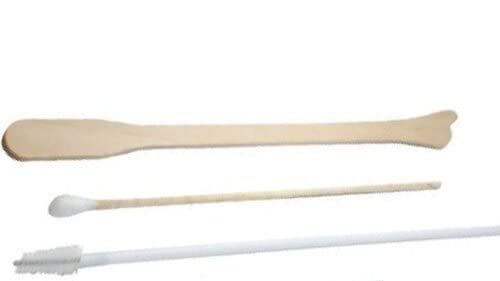 Marinova Pap Smear Kit 3 Pcs | One Wooden Spatula, One Cervical Brush, One Swab Stick (Pack of 25) (Pap smear Test Kit Sterile)