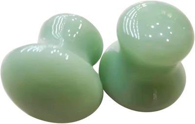 2 Pcs Guasha Scraping Massage Tool Mushroom Shape Natural Aventurine Jade Stone Crystal Chakra Healing Stone Guasha Facial Massage Stone for Spa Relaxing Meditation Massage Green