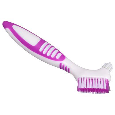 Denture Brush, Double Sided Portable Protective Harmless False Teeth Cleaning Brush for False Teeth Cleaning