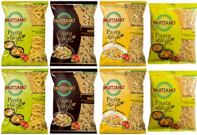 Pastiano Macaroni, Fusilli, Penne And Shells Pasta Maja- 250 Gms Each- (Pack Of 8)