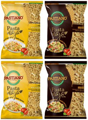 Pastiano Macaroni And Fusilli Maja- 250 Gms Packet- (Pack Of 4)
