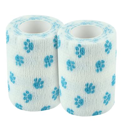 A-Tape Breathable Self Adhesive Cohesive Bandage for Humans & Pets (Dogs, Cats, Birds) Sports, Wrap, Athletic, Non Woven First Aid Medical, Wrist, Swelling (7.5 cm X 4.5 mtr, Pack of 2) (White paw)