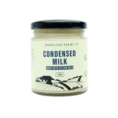 Highland Farms Liquid Condensed Milk|Made With Free Range A2 Milk|Omega-3 Reduce The Risk Of Heart Disease & Stroke|Rich In Protein, Vitamin A And Potassium|Glass Packaging|325G