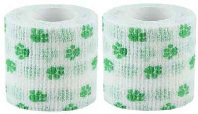 Agam A-Tape Breathable Self Adhesive Cohesive Bandage for Humans & Pets (Dogs, Cats, Birds) Sports, Non Woven First Aid Medical, Wrist, Swelling (5 Cm X 4.5 Mtr, Pack of 2) WhiteSmall Paw
