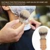 Hair shaving brush Dense brush with soft wood handle Home use beard shaving brush view 2