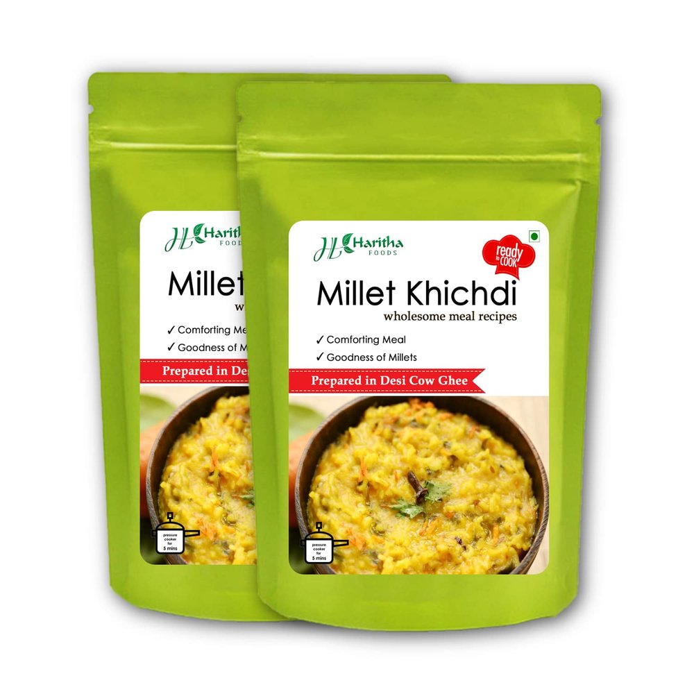Haritha Foods Millet Khichdi Mix | Gluten Free, Rich in Protein & Fibre | Instant & Nutritious Meal | Made with Natural Ingredients | No Preservatives | Ready in Minutes | 400g (Pack of 2)