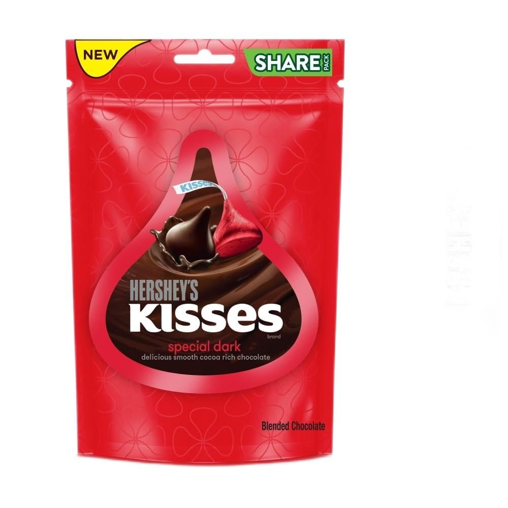 HERSHEY'S Kisses Special Dark 'N' Almonds | Melt-In-Mouth Chocolates 100.8G - Pack Of 2, 202 Gm