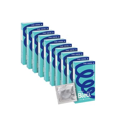 Bleu Spiral Vegan&100% Natural Latex Condoms For Men|Unique Shaped Head With Bulges|Toxin Free-8 Count (Pack Of 10)