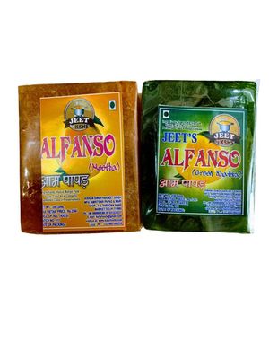JEET by KSHS Alphanso Combo Aam Papad (Yellow Meetha & Green Khatta) Total Weight 400Grams