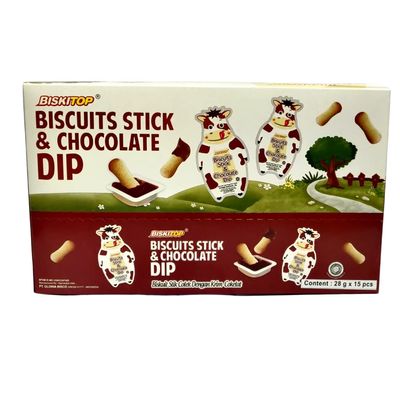 BISKITOP Biscuits Stick & Chocolate Dip (1 Box x 15 Pcs)