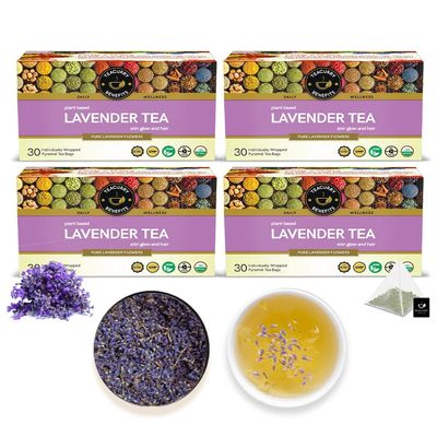 TEACURRY Lavander Tea (4 Month Pack, 120Tea Bags) - Helps in Relaxation and improves sleep time