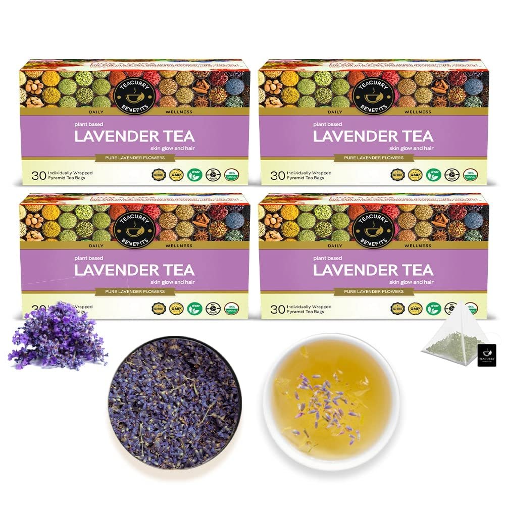 TEACURRY Lavander Tea (4 Month Pack, 120Tea Bags) - Helps in Relaxation and improves sleep time